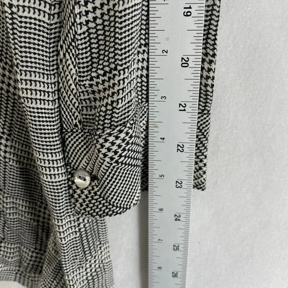 J.Jill Button-Up Shirt Women's Sz LP Black Houndstooth Tunic Collared Relaxed - Picture 4 of 8